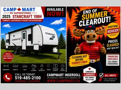 Welcome to CampMart - Ingersoll. PRE-OWNED RV LIQUIDATION SALECampMart RV | 325 Ingersoll Street S,...
