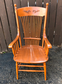 Vintage High Back Wooden Arm Chair