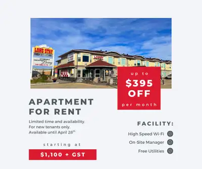 Get up to $395 off per month!* Discover safety and comfort in this 1 bedroom suite in Leduc. Enjoy a...