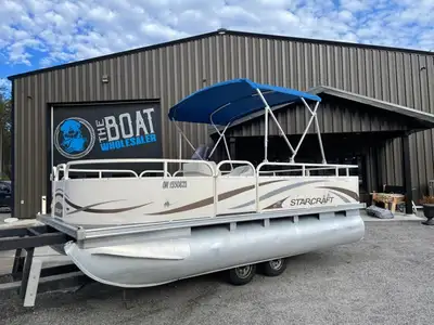 BLOWOUT WHOLESALE – ONLY $10,995 2008 STARCRAFT 18' UTILITY PONTOON “TRANSPORTER” 30HP MERCURY 4-STR...