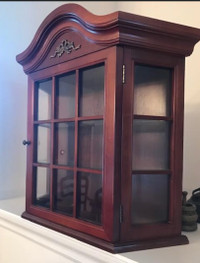 Vintage Bombay Co Wall Curio Cabinet with 2 Glass shelves