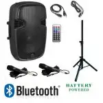 NEW 2 WAY RECHARGEABLE BLUETOOTH SPEAKER KARAOKE MACHINE  PAK115, View more