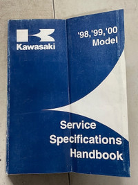 Sm320 Kawi Motorcycle '98- 00' Model Service Specs Handbook