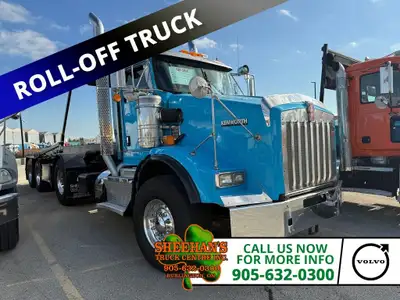 Triaxle Roll-Off Truck with 26FT Roll-Off, Tarp, Rear Stabilizer,Pintle Hook,Air to Rear,,Steerable...