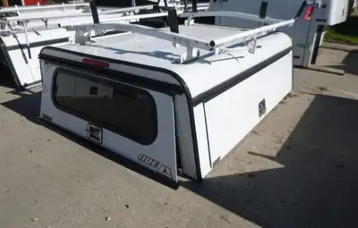 Toyota Tacoma 2016 - 2023 Toyota Tacoma 6'2 White ARE Contractor Truck Cap with passenger side toolb...