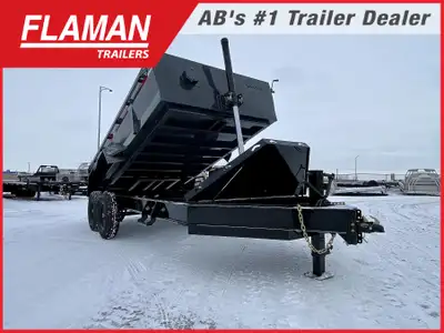 2026 Oasis 7'x14' Dump Trailer Color: Charcoal Gray 14ft (L) x 7ft (W) 2x 7000lb Dexter EZ-lube Elec...
