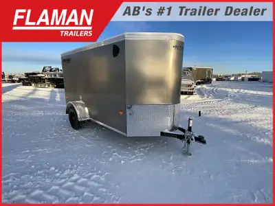2026 ROYAL 5'X10' +2' V-NOSE ENCLOSED CARGO TRAILER Color: Pewter (1) 2900lb Lippert Spring Axle Tir...