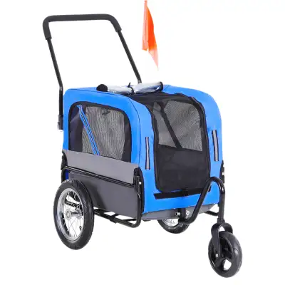 Dog Bike Trailer 2-In-1 Pet Stroller Cart Bicycle Wagon Cargo Ca, View more