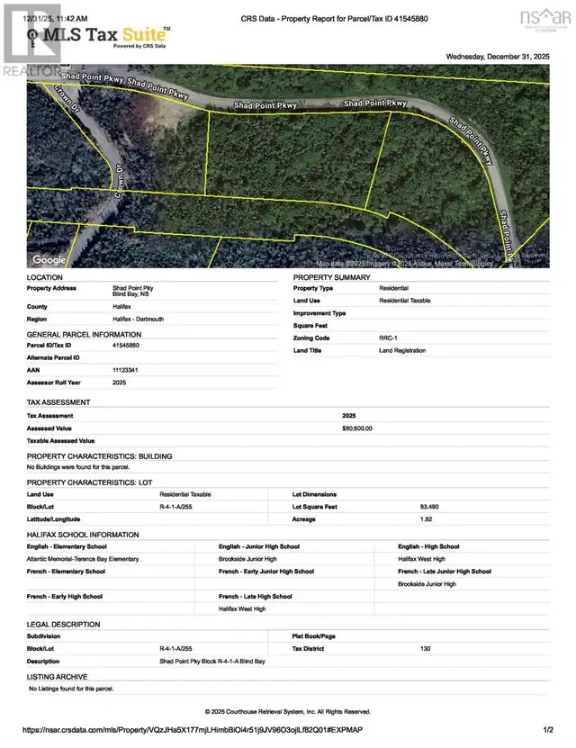 255 Shad Point Parkway Blind Bay, Nova Scotia in Land for Sale in City of Halifax - Image 9