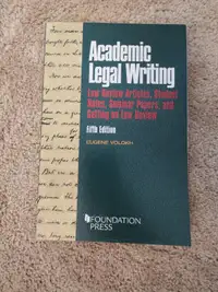 Academic legal writing, Book by Eugene Volokh, 5th editionISBN