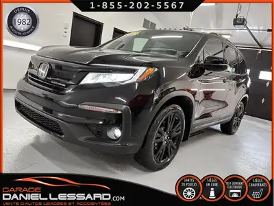 HONDA PILOT BLACK EDITION AWD CUIR TOIT MAG 20" GPS BLU-RAY 7 PLACES VOLANT + SIÈGES CHAUFFANT PRÊT...