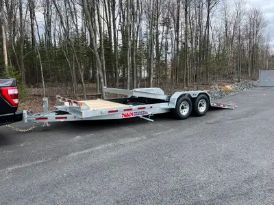Good quality build tilt trailer 5'+18' tilt deck configuration galvanized Equipment trailer lowbed f...