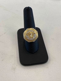 10K Gold & Diamond Versace Ring **AS IS**