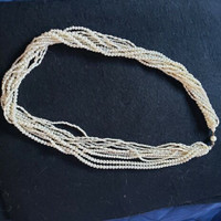 Pearl Necklace Faux vintage 29inch 10 strands