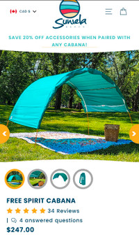 Suniela portable sun shade cabana + beach blanket