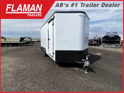 2026 ROYAL 7.5'X16' + 2' V-NOSE CARGO TRAILER Color: White w/ Blackout Package (2) 3500lb Lippert Sp...