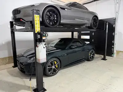 By German design Sliding Jack tray 3 oil drip trays ramps are included with all hoists. We also incl...