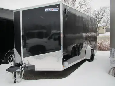 2026 US CARGO 714 IN STOCK NOW, CHOICE OF BLACK OR ORANGE, 30'' V-NOSE, RAMP DOOR, 32'' SIDE DOOR, 7...