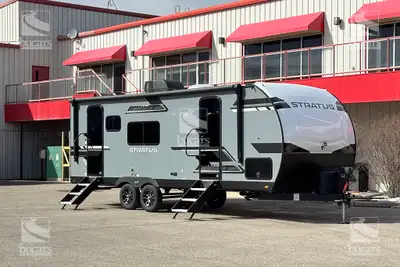 The 2025 Venture Stratus 241VRK is a couple's travel trailer with an innovative floorplan, sleek, mo...