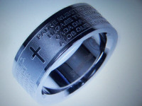 The Lord's Prayer Band Ring Engraved in Spanish