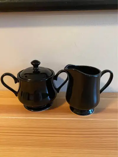 Paderno Cream Sugar Set Black, View more