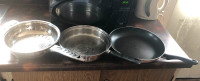 3 LARGE FRYING PANS