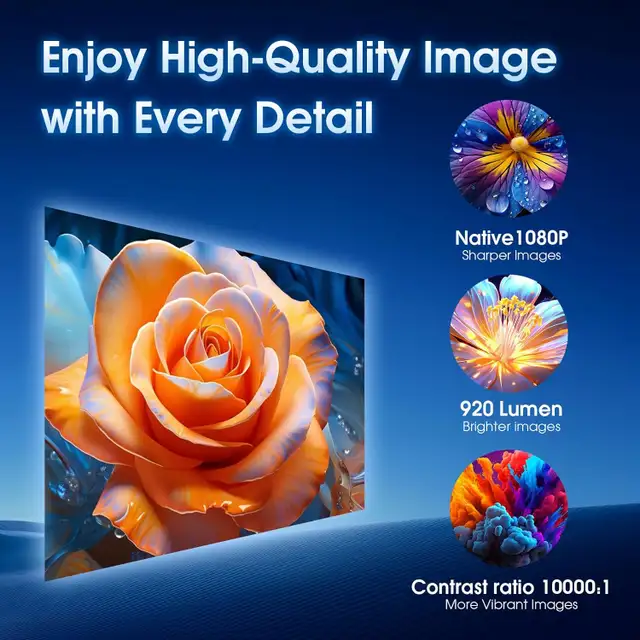 Mini Projector 2025 Upgraded 1080P Native 4K in General Electronics in Markham / York Region - Image 6