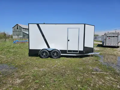 Beckner Elite All Aluminum 7x14' 3'6" V-nose 7' Interior Height 32" Curb side door with aluminum doo...