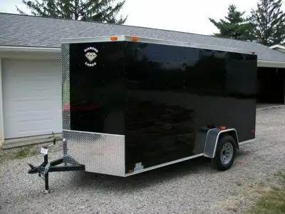 We offer fully enclosed cargo trailers for rent. We have a 6x14 v nose or 6x12 v nose aluminum cargo...