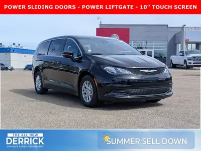 The 2026 Chrysler Grand Caravan SXT in Diamond Black Crystal Pearl with a Black interior offers a bl...