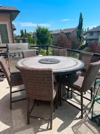 7 pce Patio Dining Set with Fire Table (Costco)