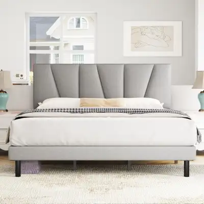 BRAND NEW - Twin Bed Frames with Upholstered Headboard... LOT# 1, View more