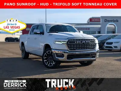 The 2026 Ram 1500 Longhorn Crew Cab in Ivory Tricoat Pearl combines rugged capability with refined l...