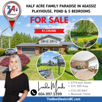 Half Acre Family Paradise in Agassiz: Landscaped Oasis & Pond