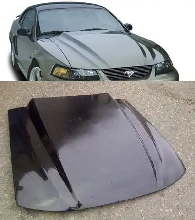 FORD MUSTANG 3" COWL HOOD 1999 2000 2001 2002 2003 2004 NEW WE ALSO HAVE BUMPERS BODY KITS FENDER GR...