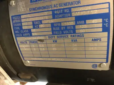 For Sale: As New 30 KW Generator End. Excellent Condition. Asking $2500 obo Contact John @ 178060377...