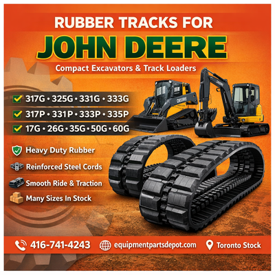 John Deere Rubber Tracks – Compact Excavators & Track Loaders Applications: Compact Track Loaders: 3...