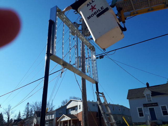 Outdoor illuminated facia and pylon signs serviced manufactured in Outdoor Lighting in Peterborough