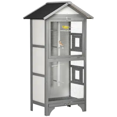 Wooden Bird Aviary Parrot Cage Pet Furniture with Removable Bott, View more