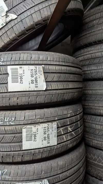SET OF 4X MICHELIN PRIMACY LTX TAG # 19042 Size: 265/60/18 265/60/18 Excellent condition Pressure te...