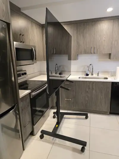 Kanto MKH65 Rolling TV Stand| Fits 37-65” | Up + Down + Portrait, View more