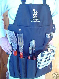 BRAND NEW BARBECUE APRON WITH TOOLS GLOVE SALT PEPPER