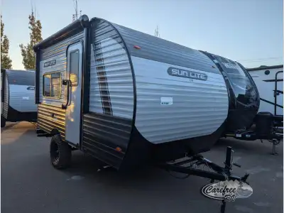 Sunset Park RV Sun Lite LTD 13BD highlights: 54in.in. x 74in.in. Full-Size Bed 9' Power Awning Two B...