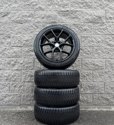 Winter / Snow Nexen Winguard Sport2 18 Tires And Aftermarket Gloss Black 18 Inch Rims. 4x 225 45 18...
