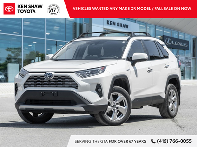 Blizzard Pearl 2020 Toyota RAV4 Hybrid Limited AWD! Navigation / Leather / Sunroof / Power Driver Se...