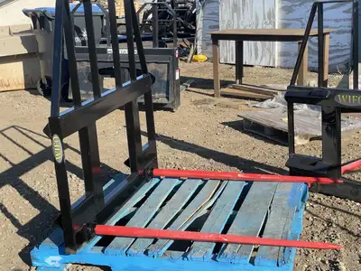 Double bale spears, 49” tines. ALO Euro Global mount. Safety frame included. Made in Canada. We also...