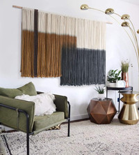 Macrame Wall Hanging Large Dip Dye Tapestry Fiber Wall Art