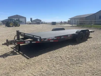 20' Rainbow Express Heavy Duty Equipment Trailer 2-7 200 lb LCI Axles With 5' Slide Out Rear RampsCA...