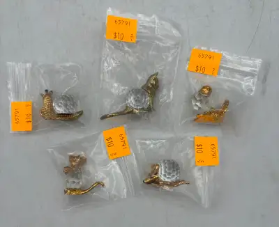 Lencia Austria Gold-Plated Crystal Figurines ( x 3 Available ), View more