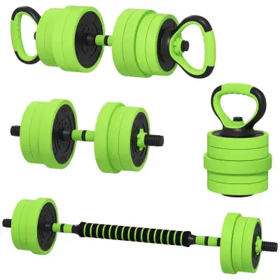 Soozier 88lbs 4-in-1 Adjustable Weight Dumbbell Set, Barbell, Ke, View more